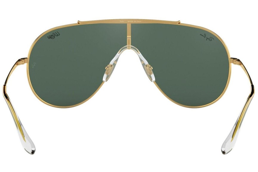 Okulary przeciwsłoneczne Ray-Ban Wings RB3597 905071 Pojedyncze | Shield Złote