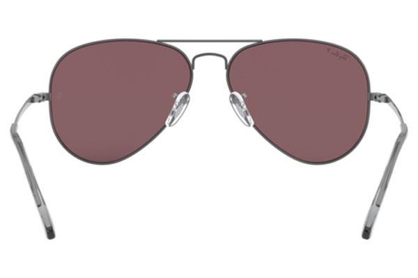 Okulary przeciwsłoneczne Ray-Ban Aviator Metal II RB3689 004/AF Polarized Pilotki (Aviator) Srebrne