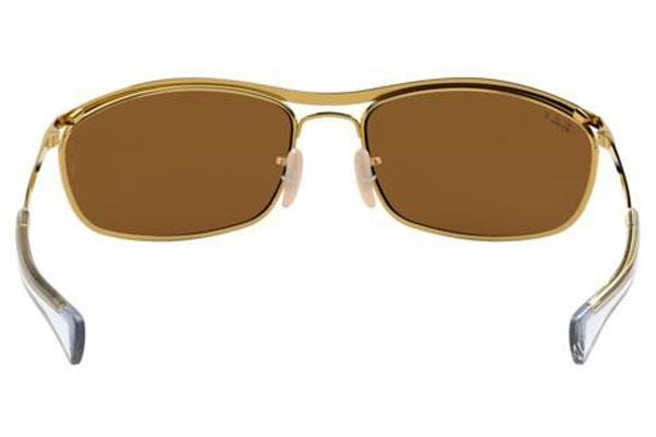 Okulary przeciwsłoneczne Ray-Ban Olympian I Deluxe RB3119M 001/57 Polarized Prostokątne Złote