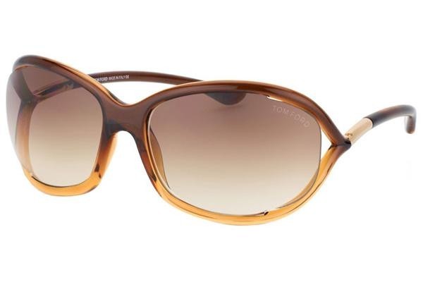 Okulary przeciwsłoneczne Tom Ford Jennifer FT0008 50F Oversize Brązowe