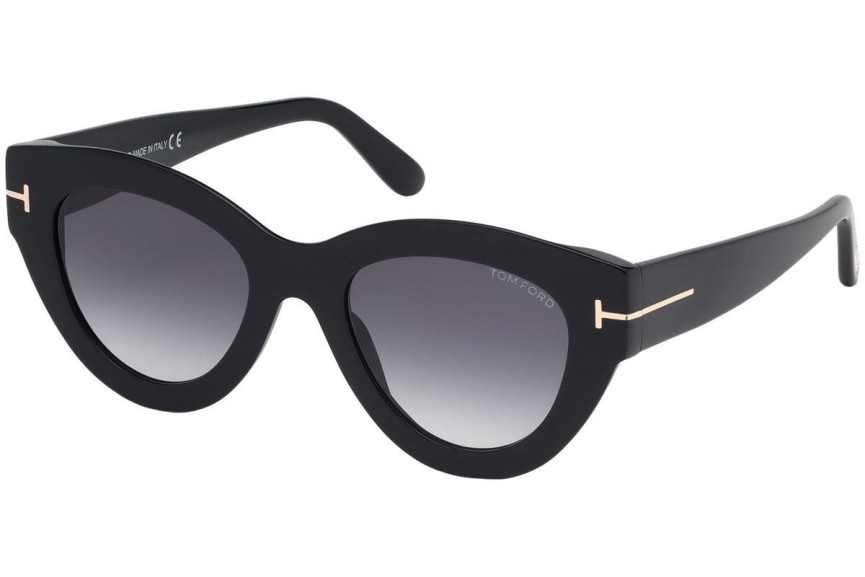 Okulary przeciwsłoneczne Tom Ford Slater FT0658 01B Kocie oczy Czarne