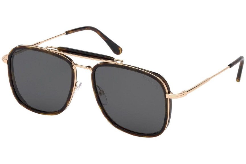 Okulary przeciwsłoneczne Tom Ford Huck FT0665 52A Pilotki (Aviator) Havana