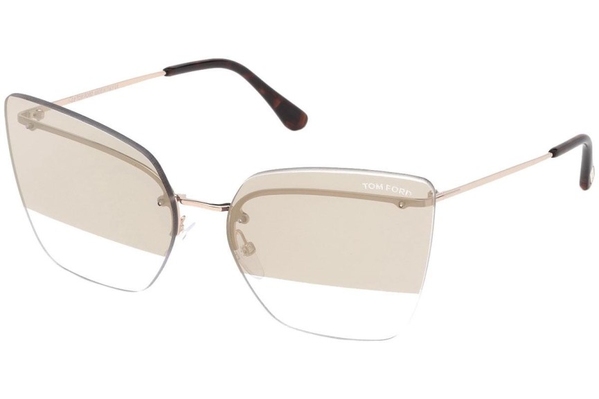 Okulary przeciwsłoneczne Tom Ford Camilla FT0682 28G Kocie oczy Złote