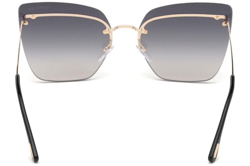 Okulary przeciwsłoneczne Tom Ford Camilla FT0682 28C Kocie oczy Złote