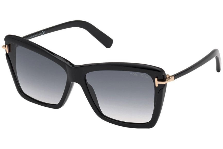 Okulary przeciwsłoneczne Tom Ford FT0849 01B Kocie oczy Czarne