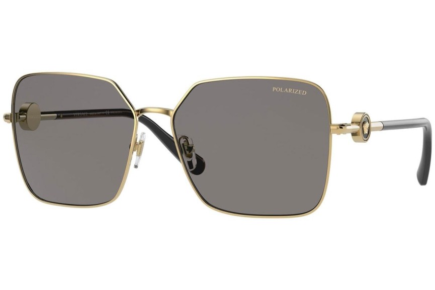Okulary przeciwsłoneczne Versace VE2227 100281 Polarized Kwadratowe Złote