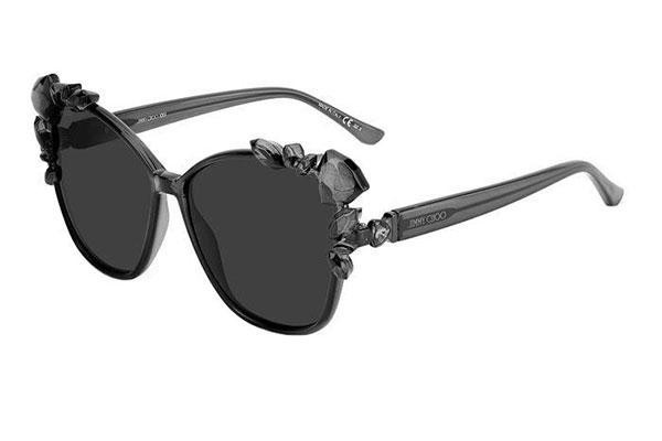 Okulary przeciwsłoneczne Jimmy Choo MYA/S25TH KB7/IR Kocie oczy Szare