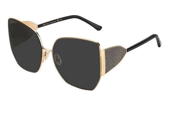 Okulary przeciwsłoneczne Jimmy Choo RIVER/S RHL/IR Kocie oczy Złote
