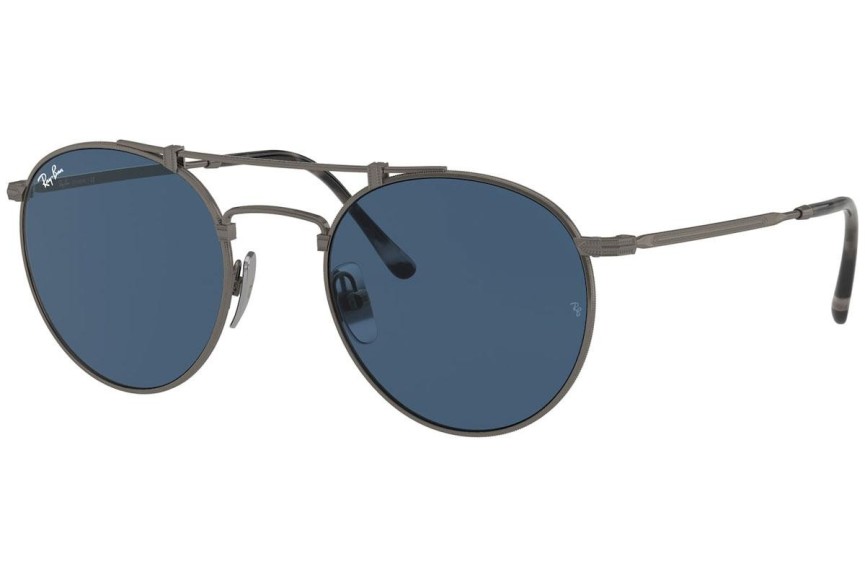 Okulary przeciwsłoneczne Ray-Ban Titanium Titanium Collection RB8147 9138T0 Okrągłe Brązowe