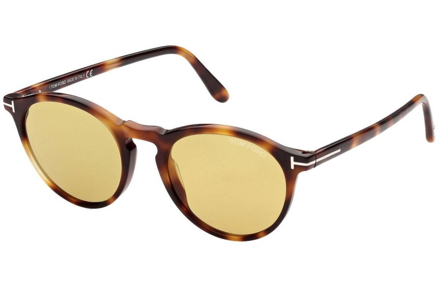 Okulary przeciwsłoneczne Tom Ford FT0904 53E Okrągłe Havana