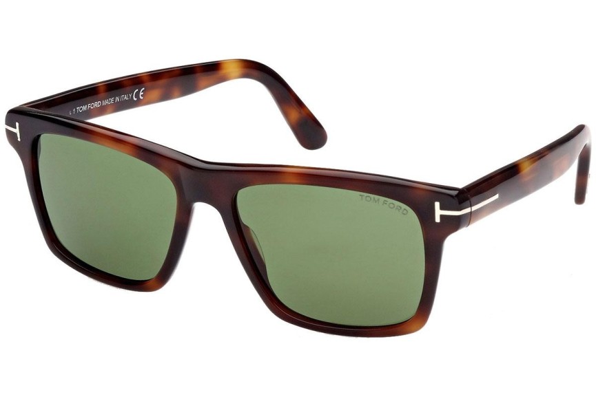 Okulary przeciwsłoneczne Tom Ford FT0906 53N Kwadratowe Havana