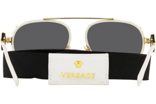 Слънчеви очила Versace Vintage Icon Pilot Clip-On VE2232 147187 Пилотни Бяла