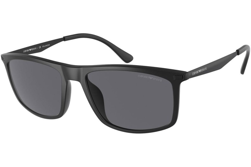 Okulary przeciwsłoneczne Emporio Armani EA4171U 500181 Polarized Prostokątne Czarne