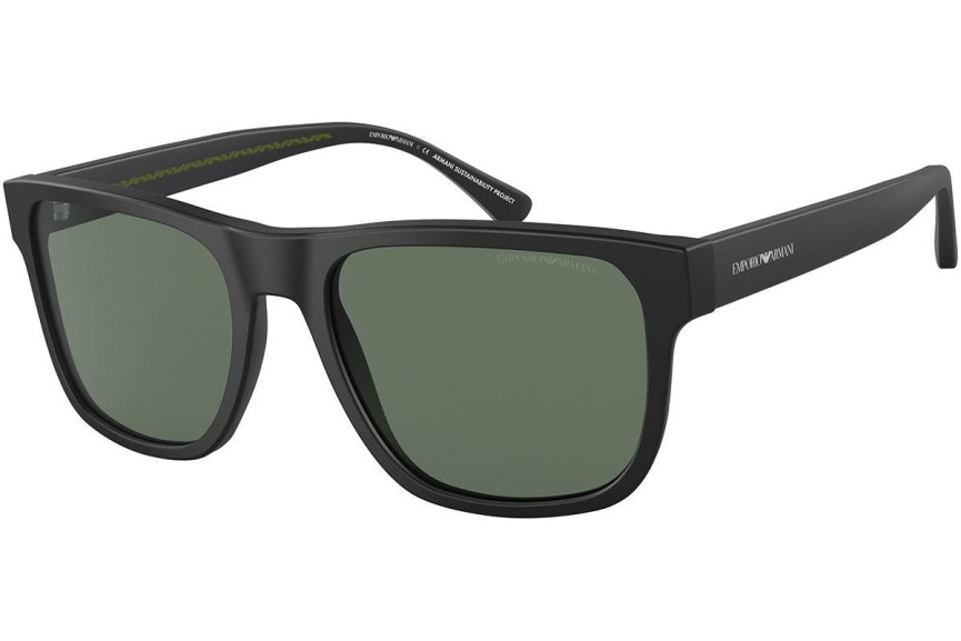 Okulary przeciwsłoneczne Emporio Armani EA4163 589871 Kwadratowe Czarne