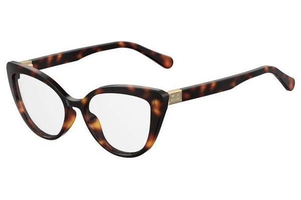 Okulary korekcyjne Love Moschino MOL500 086 Kocie oczy Havana