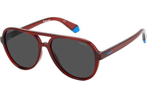 Okulary przeciwsłoneczne Polaroid Junior PLD8046/S C9A/M9 Polarized Pilotki (Aviator) Czerwone