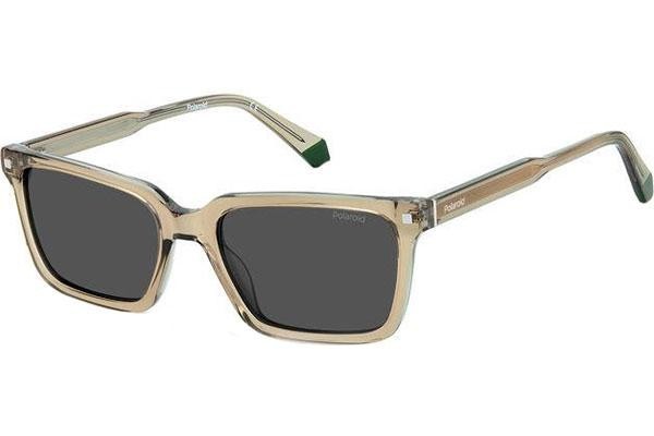 Okulary przeciwsłoneczne Polaroid PLD4116/S/X 10A/M9 Polarized Prostokątne Beżowe