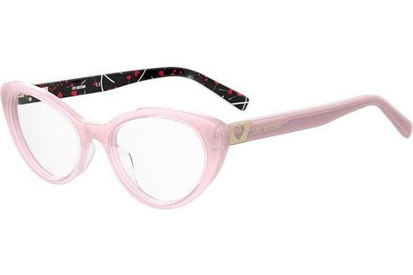 Okulary korekcyjne Love Moschino MOL577 35J Kocie oczy Różowe