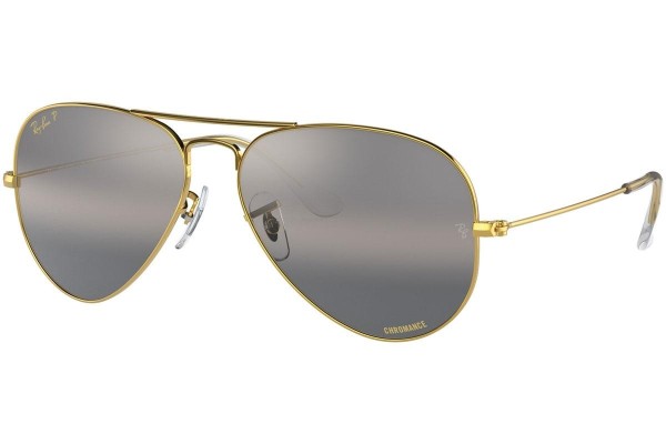 Solbriller Ray-Ban Aviator Chromance Collection RB3025 9196G3 Polarized Pilot Guld