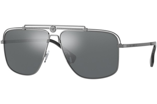 Okulary przeciwsłoneczne Versace Medusa Focus VE2242 10016G Pilotki (Aviator) Srebrne