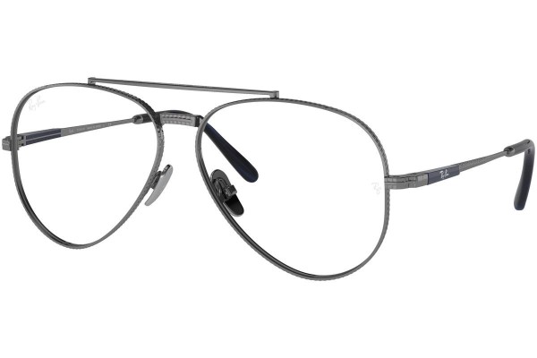 Okulary korekcyjne Ray-Ban Aviator Titanium Titanium Collection RX8225V 1238 Pilotki (Aviator) Srebrne