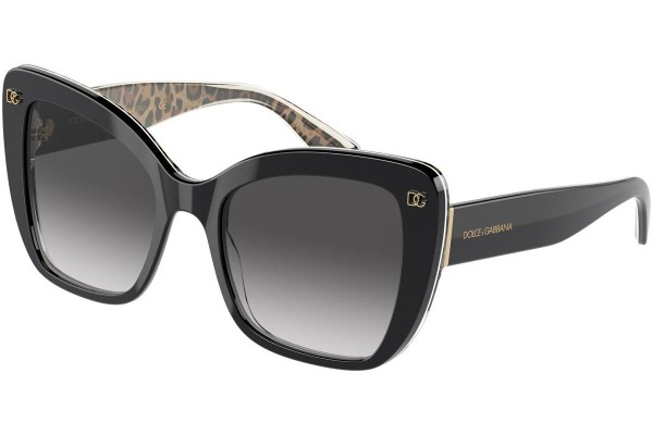 Okulary przeciwsłoneczne Dolce & Gabbana DG4348 32998G Kocie oczy Czarne