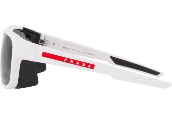 Okulary przeciwsłoneczne Prada Linea Rossa PS07WS TWK02G Polarized Kwadratowe Białe