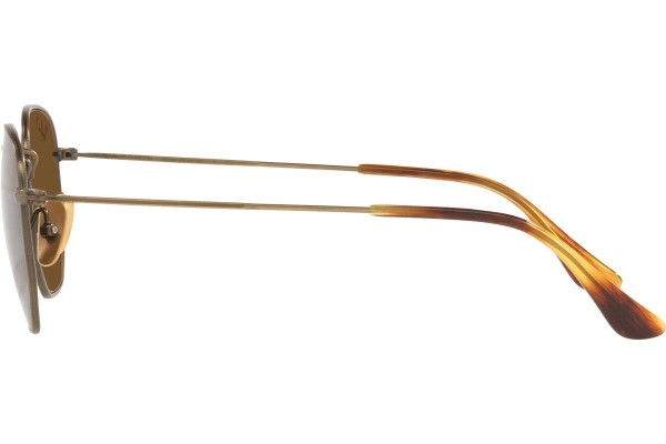 Okulary przeciwsłoneczne Ray-Ban Hexagonal Titanium Collection RB8148 920757 Polarized Okrągłe Złote