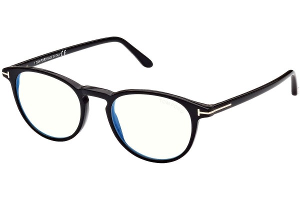 Okulary korekcyjne Tom Ford FT5803-B 001 Okrągłe Czarne