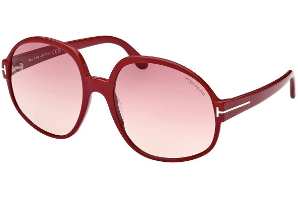Okulary przeciwsłoneczne Tom Ford FT0991 69T Okrągłe Czerwone