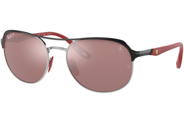 Okulary przeciwsłoneczne Ray-Ban Scuderia Ferrari Collection RB3685M F060H2 Polarized Pilotki (Aviator) Czarne