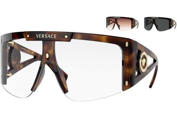 Okulary przeciwsłoneczne Versace Medusa Icon Shield VE4393 52171W Pojedyncze | Shield Havana