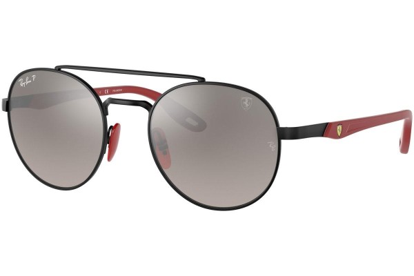 Okulary przeciwsłoneczne Ray-Ban Scuderia Ferrari Collection RB3696M F0025J Polarized Okrągłe Czarne