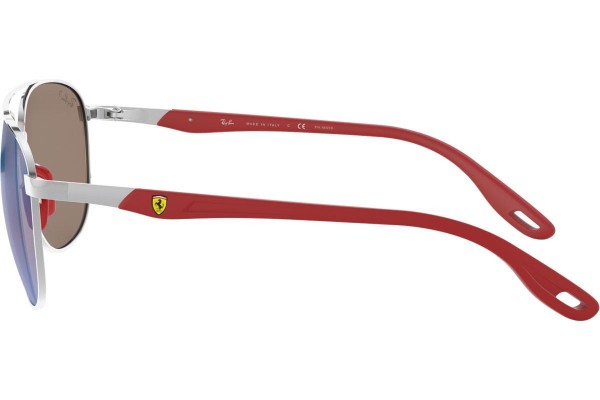 Okulary przeciwsłoneczne Ray-Ban Scuderia Ferrari Collection RB3659M F031H0 Polarized Pilotki (Aviator) Srebrne
