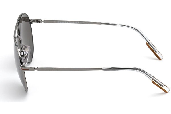 Okulary przeciwsłoneczne Zegna EZ0175 08C Pilotki (Aviator) Srebrne