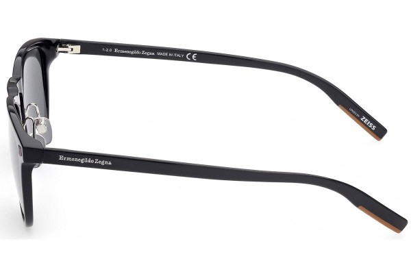 Okulary przeciwsłoneczne Zegna EZ0182 01A Kwadratowe Czarne