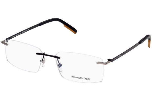 Okulary korekcyjne Zegna EZ5219 002 Prostokątne Czarne