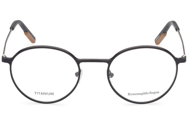 Okulary korekcyjne Zegna EZ5195 002 Okrągłe Czarne