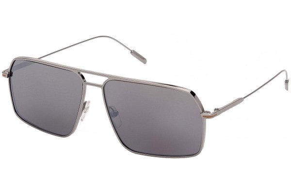 Okulary przeciwsłoneczne Zegna EZ0193 08C Pilotki (Aviator) Srebrne