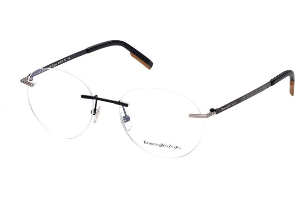 Okulary korekcyjne Zegna EZ5220 002 Okrągłe Czarne