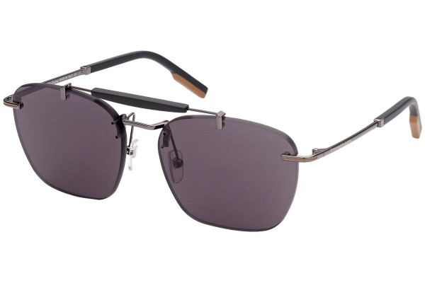 Okulary przeciwsłoneczne Zegna EZ0155 08A Kwadratowe Szare