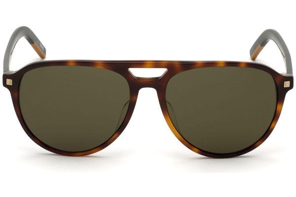 Okulary przeciwsłoneczne Zegna EZ0133 52N Pilotki (Aviator) Havana