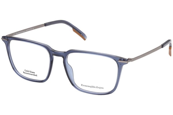 Okulary korekcyjne Zegna EZ5216 090 Kwadratowe Niebieskie