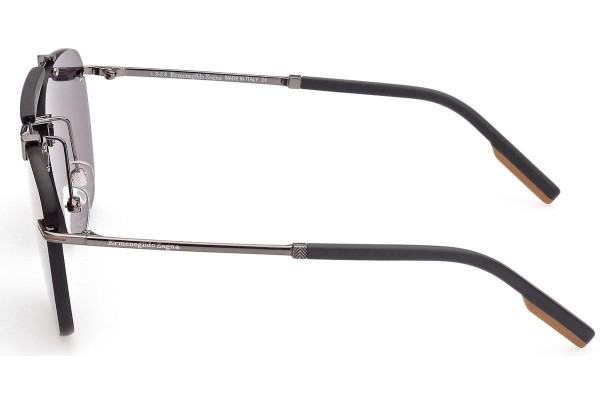 Okulary przeciwsłoneczne Zegna EZ0155 08A Kwadratowe Szare