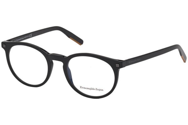 Okulary korekcyjne Zegna EZ5214 001 Okrągłe Czarne