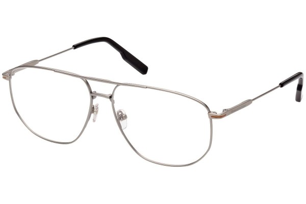 Okulary korekcyjne Zegna EZ5242 007 Pilotki (Aviator) Srebrne
