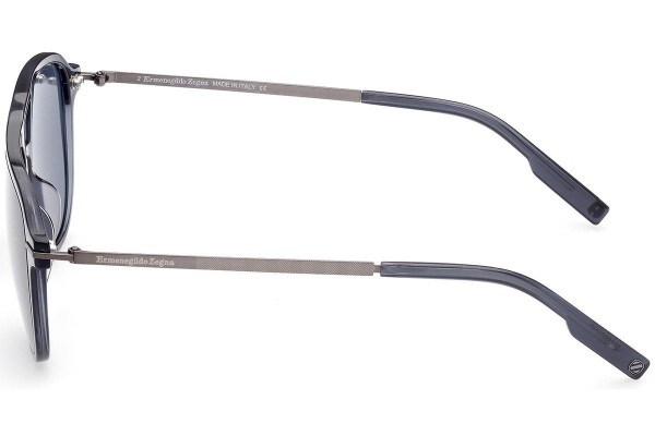 Okulary przeciwsłoneczne Zegna EZ0191 92V Pilotki (Aviator) Niebieskie
