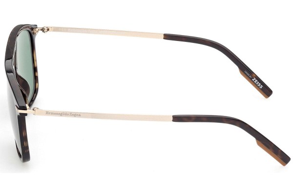 Okulary przeciwsłoneczne Zegna EZ0183 52N Kwadratowe Havana