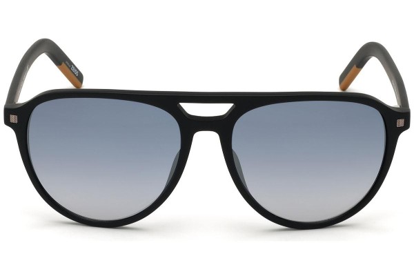 Okulary przeciwsłoneczne Zegna EZ0133 02C Pilotki (Aviator) Czarne