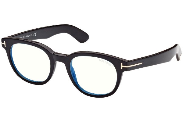 Okulary korekcyjne Tom Ford FT5807-B 001 Okrągłe Czarne